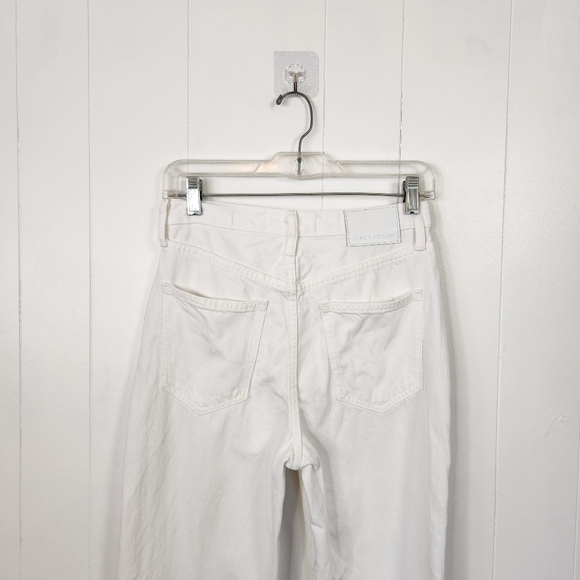 Aritzia Denim Forum The Boyfriend High Rise Loose Jeans White Button Fly size 24 - Picture 6 of 14